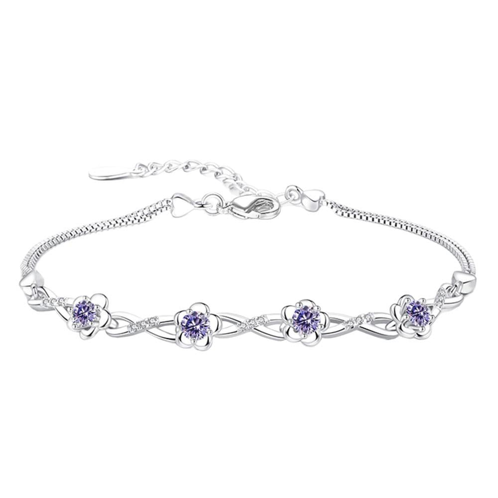 Peach Blossom Zircon Bracelet for Women | Forest Style Alloy Bracelet