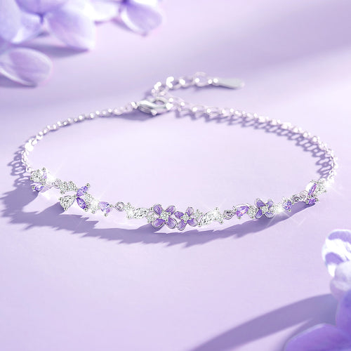 VANZECHY Floral Collection Luxury Exquisite Wisteria Bracelet | S999 Silver