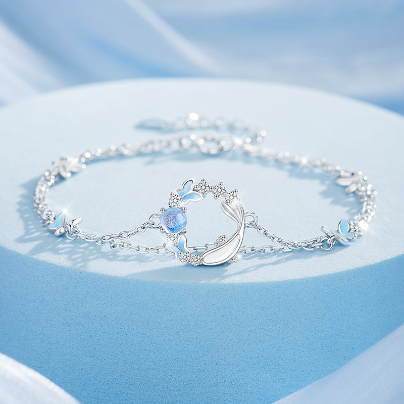 VANZECHY Starry Collection | S925 Silver Whale Swimming Women's Luxury Pendant Bracelet Set