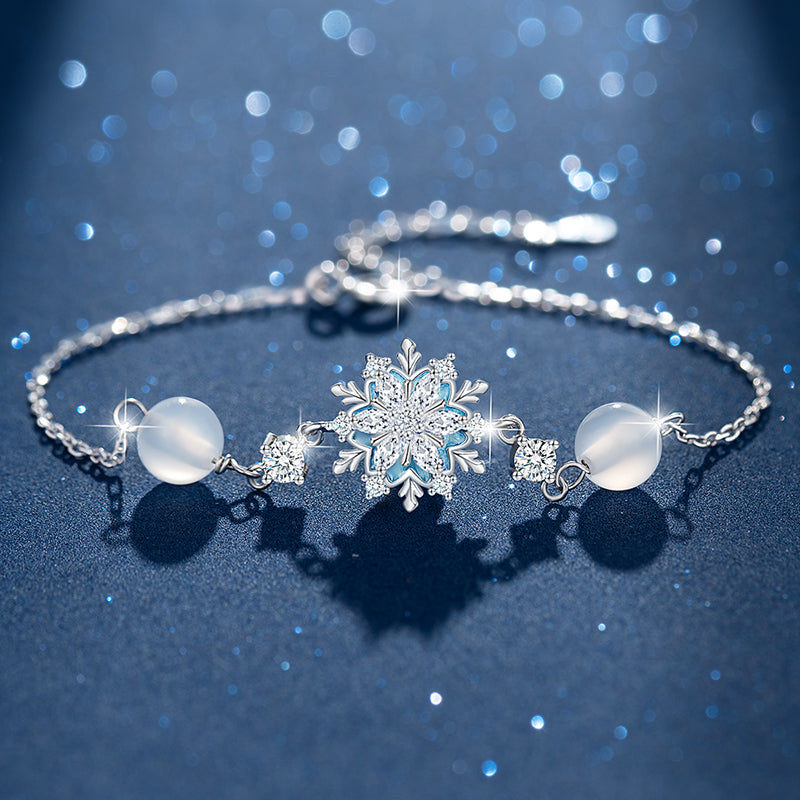 VANZECHY Ocean Collection Romantic Snowflake Bracelet & Necklace Set | S999 Fine Silver