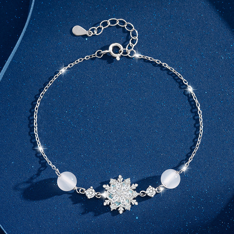 VANZECHY Ocean Collection Romantic Snowflake Bracelet & Necklace Set | S999 Fine Silver