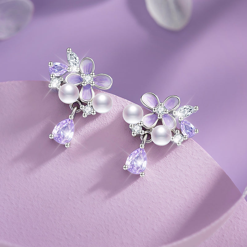VANZECHY Floral Collection Luxury Exquisite Wisteria Earrings | S925 Silver