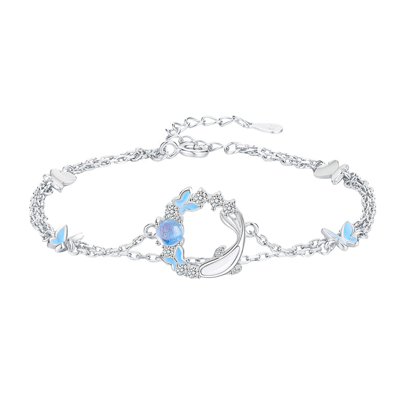 VANZECHY Starry Collection | S925 Silver Whale Swimming Women's Luxury Pendant Bracelet Set