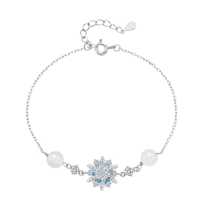VANZECHY Ocean Collection Romantic Snowflake Bracelet & Necklace Set | S999 Fine Silver