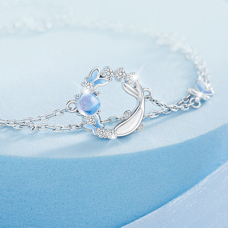 VANZECHY Starry Collection | S925 Silver Whale Swimming Women's Luxury Pendant Bracelet Set