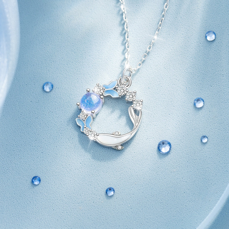 VANZECHY Starry Collection | S925 Silver Whale Swimming Women's Luxury Pendant Bracelet Set