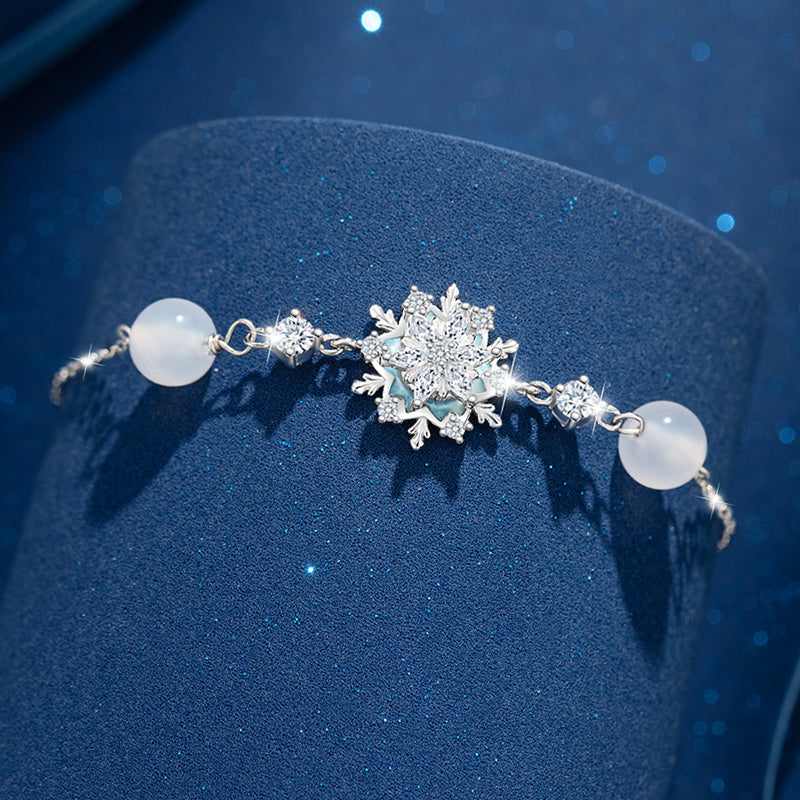 VANZECHY Ocean Collection Romantic Snowflake Bracelet & Necklace Set | S999 Fine Silver