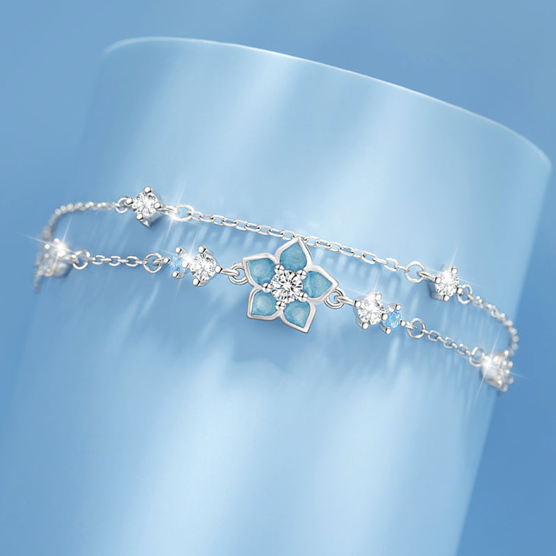 VANZECHY Floral Collection Forget-Me-Not Luxury Luminous Bracelet | S925 Silver