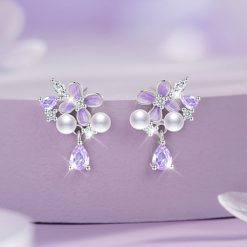 VANZECHY Floral Collection Luxury Exquisite Wisteria Earrings | S925 Silver