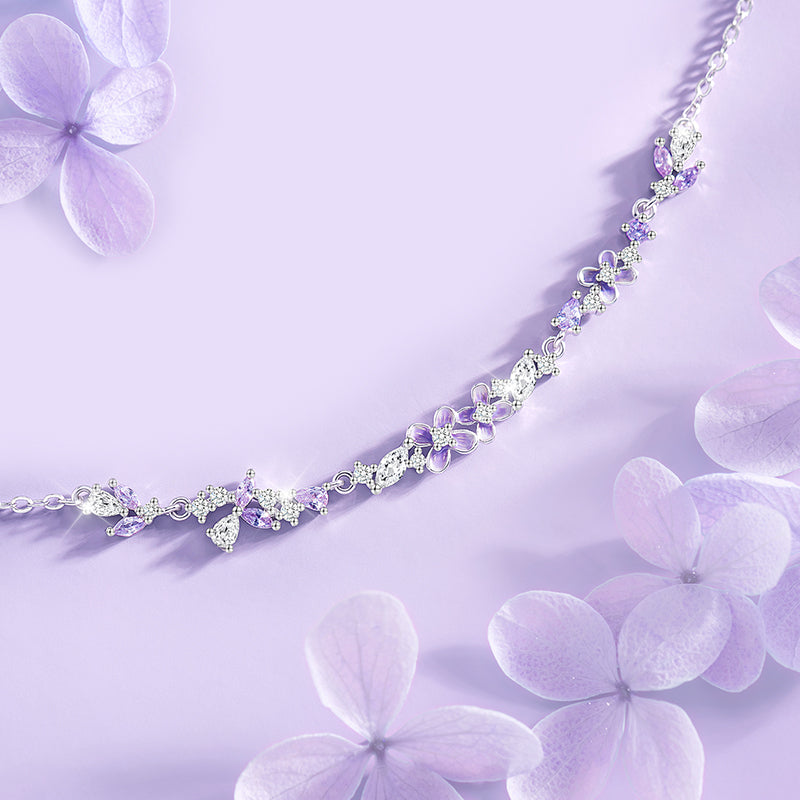 VANZECHY Floral Collection Luxury Exquisite Wisteria Bracelet | S999 Silver