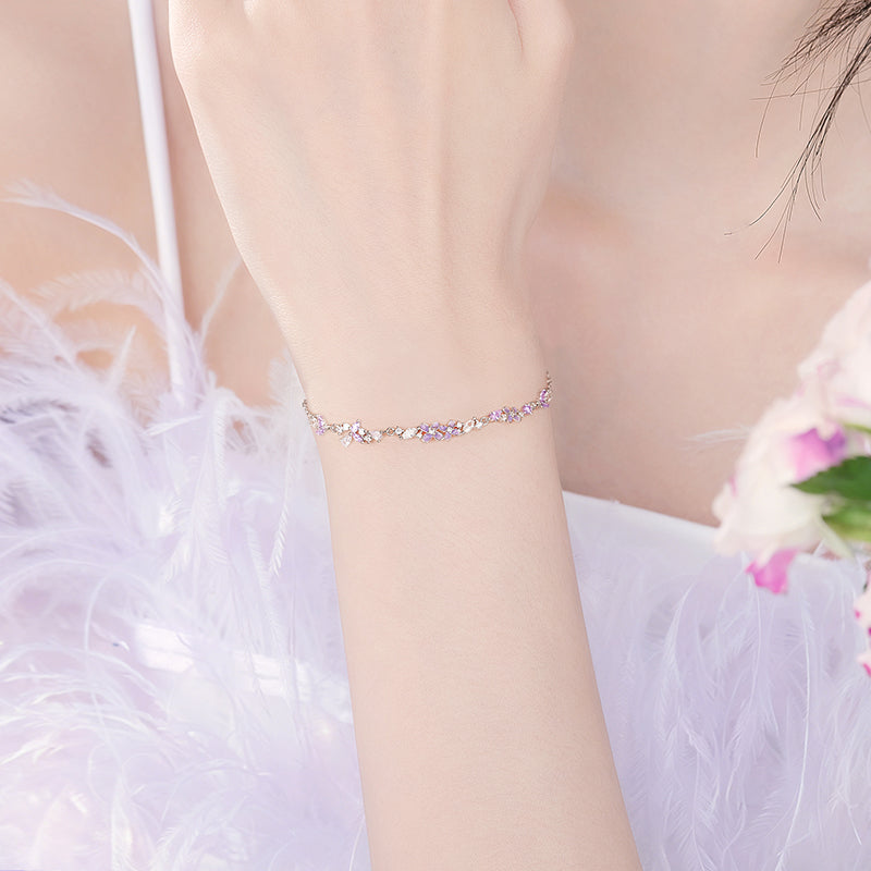 VANZECHY Floral Collection Luxury Exquisite Wisteria Bracelet | S999 Silver