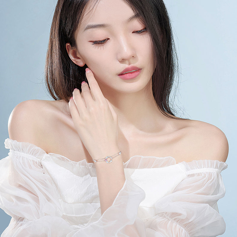 VANZECHY Starry Collection | S925 Silver Whale Swimming Women's Luxury Pendant Bracelet Set