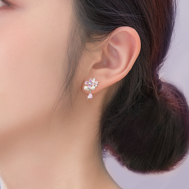 VANZECHY Floral Collection Luxury Exquisite Wisteria Earrings | S925 Silver