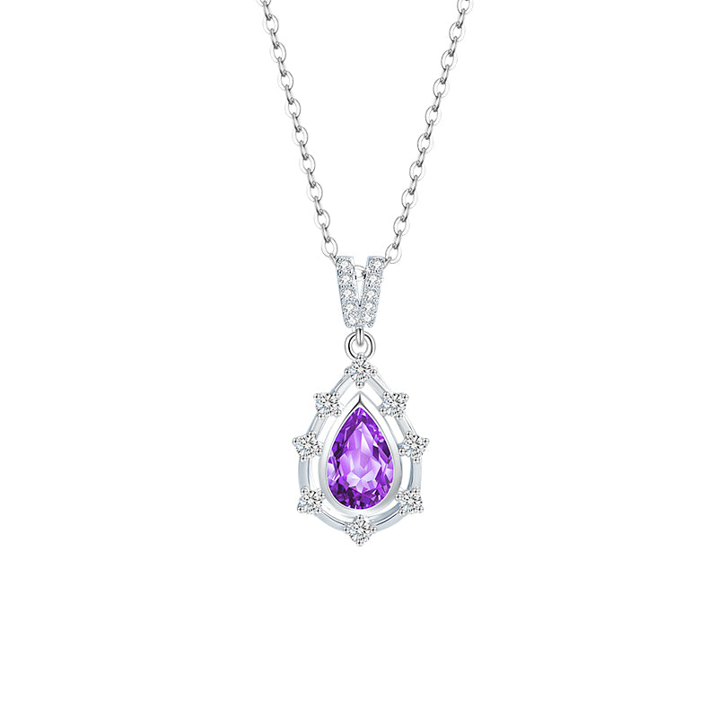 VANZECHY Ocean Collection Luxury Zircon Pendant Necklace | S925 Silver | Blue & Purple