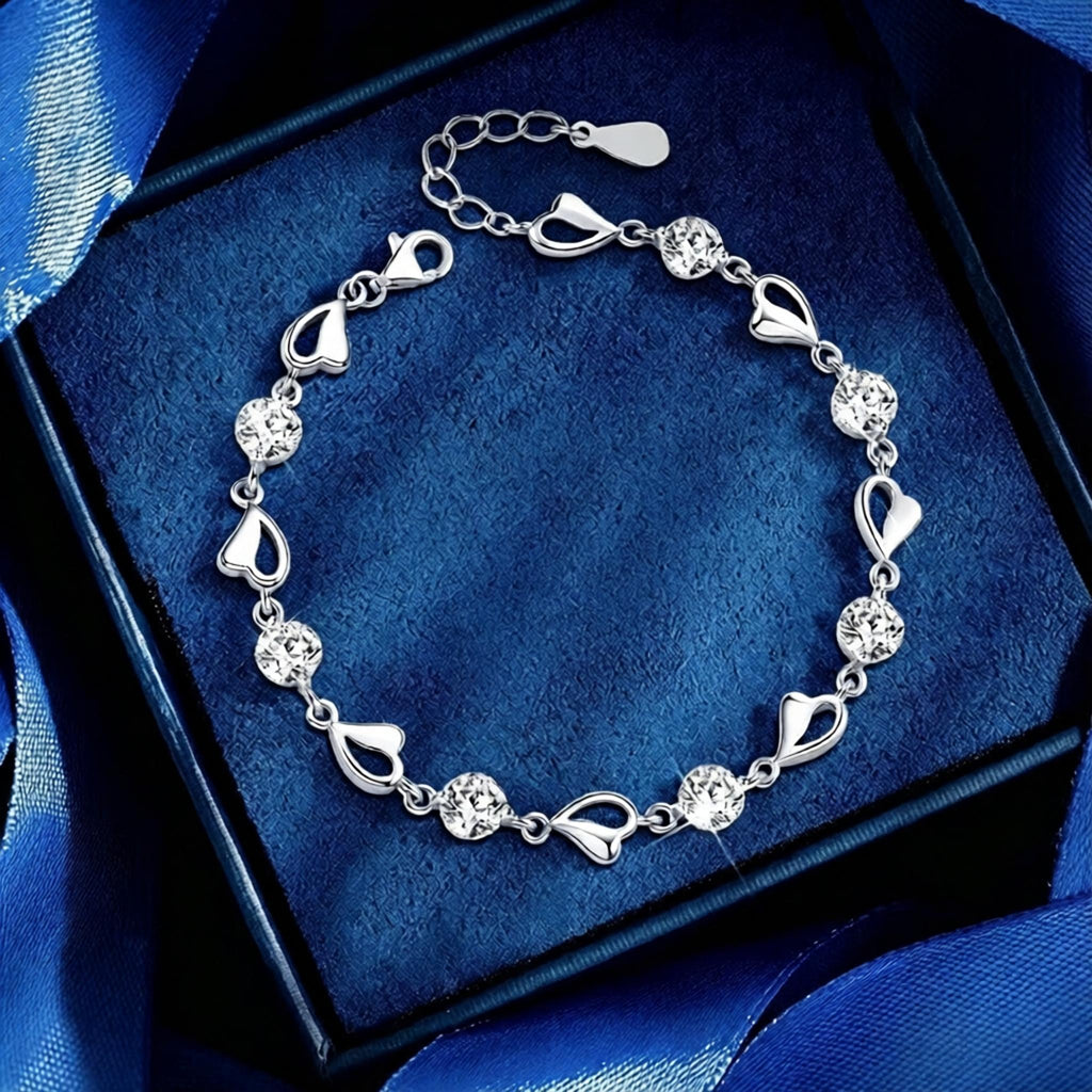 VANZECHY Ocean Collection Blue Ocean Heart Luxury Bracelet | S925 Silver
